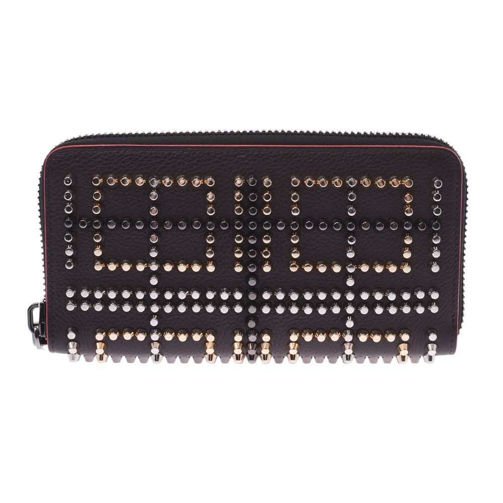 CHRISTIAN LOUBOUTIN Panettone Studded Brown Calfskin Long Wallet